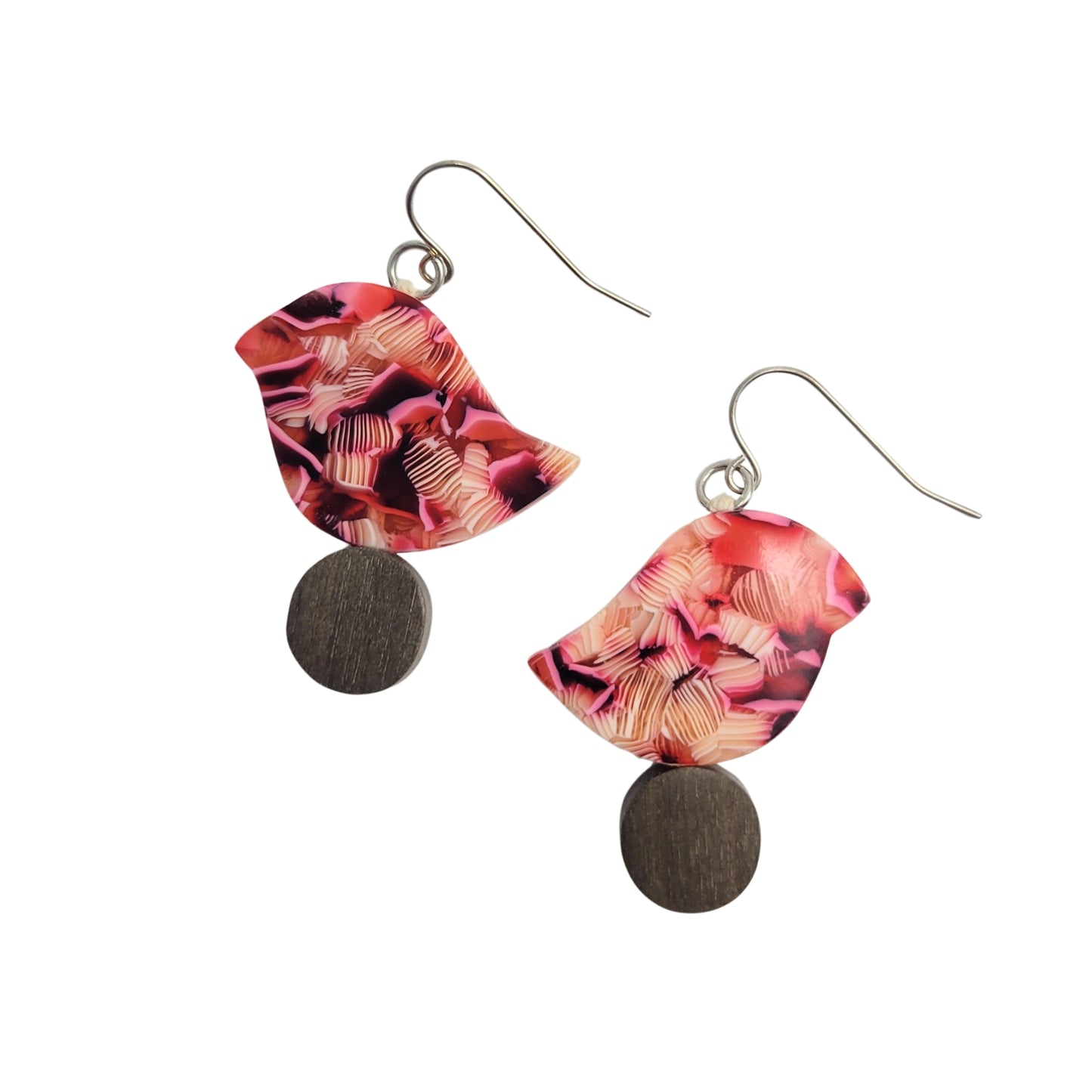 Happy Pink Bird Earrings