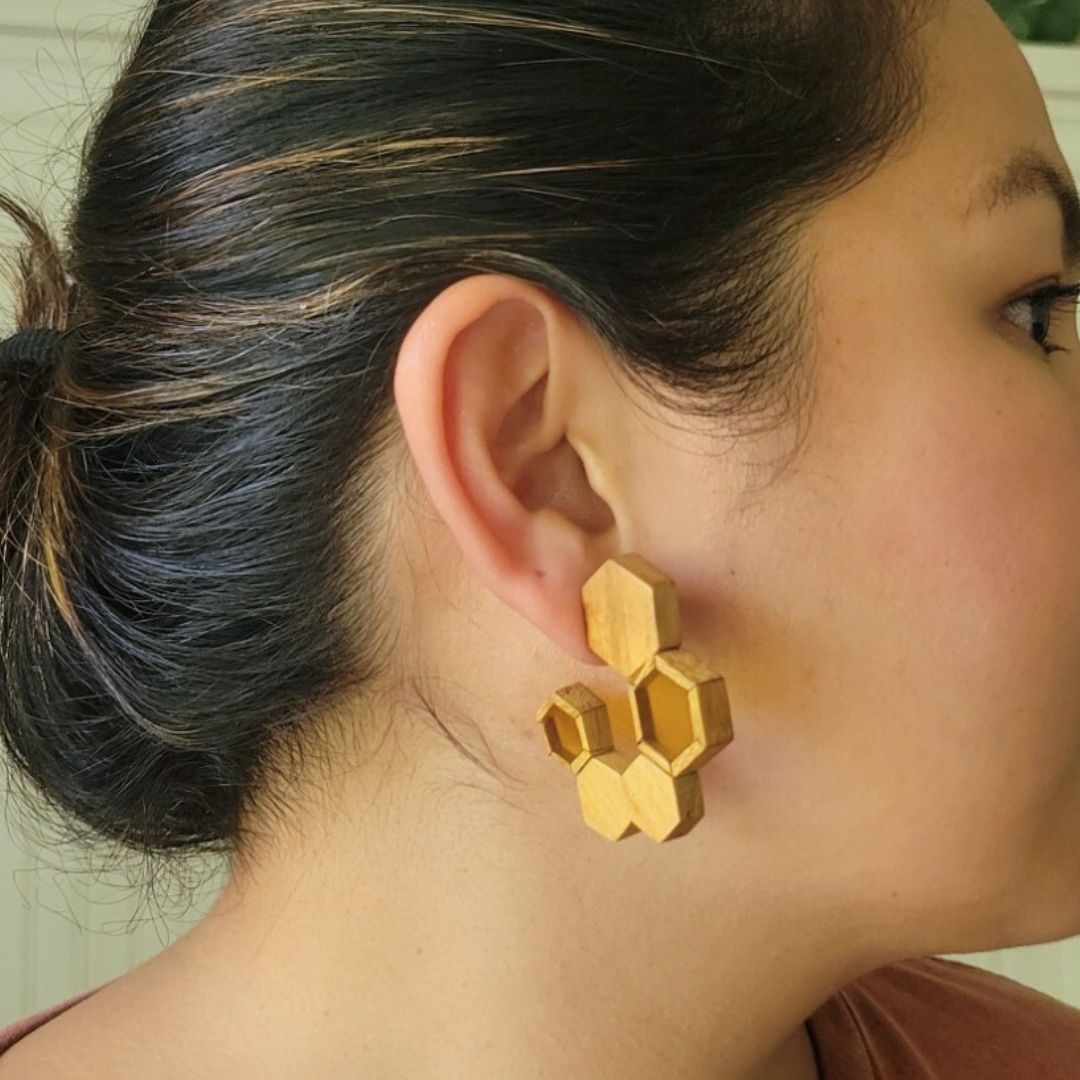 Honeycomb Hoops Earrings