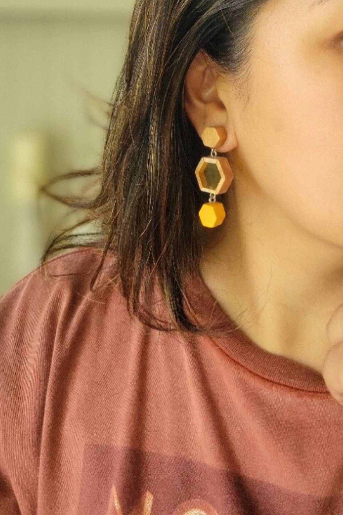 Honeycomb Dangling Earrings