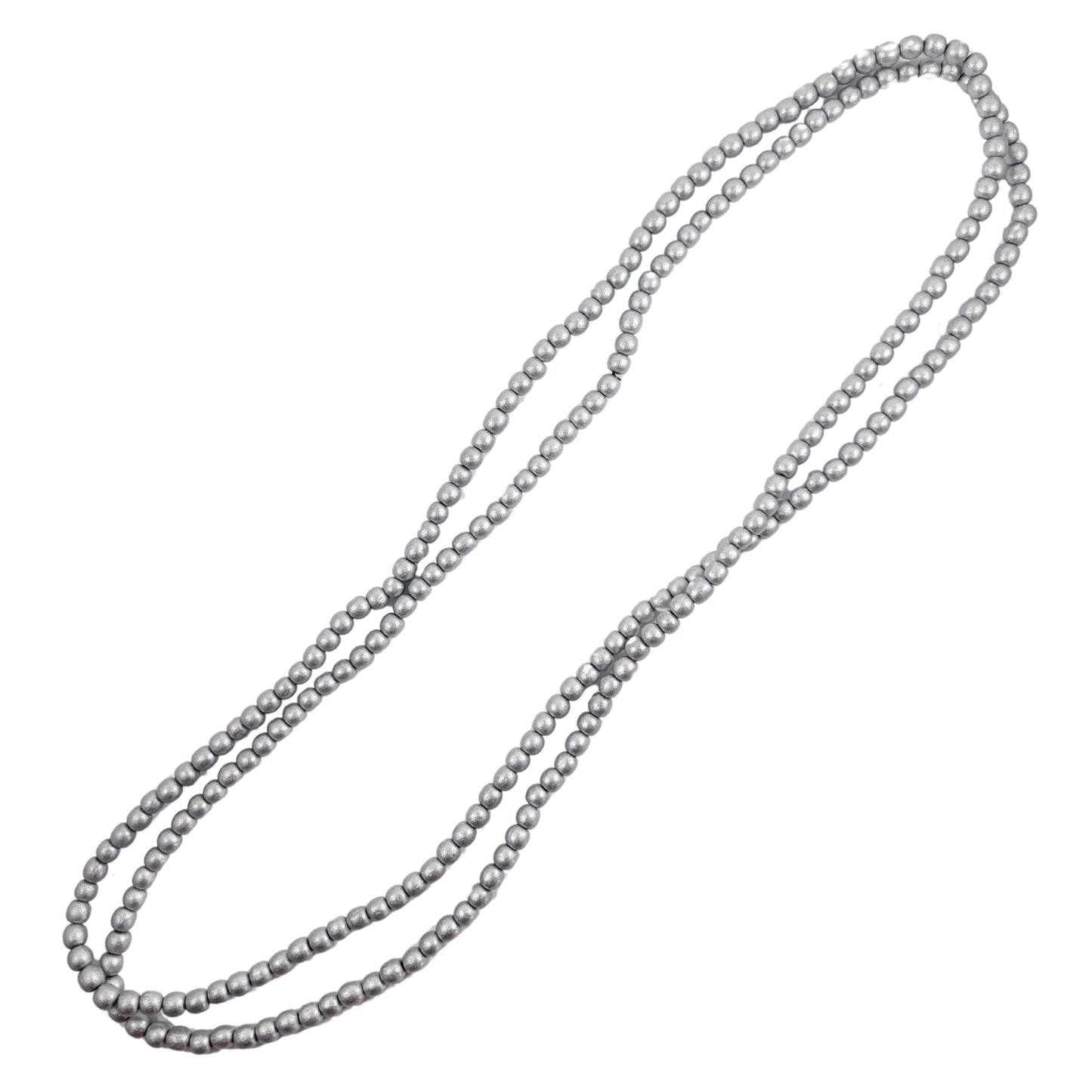 Long Essentials- Metallic Round Beaded Necklace