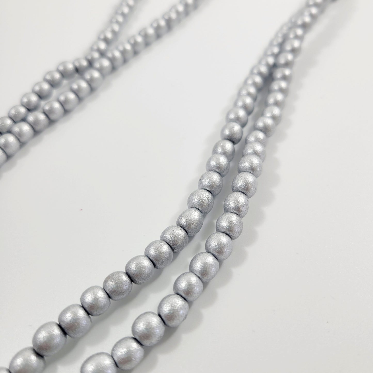 Long Essentials- Metallic Round Beaded Necklace