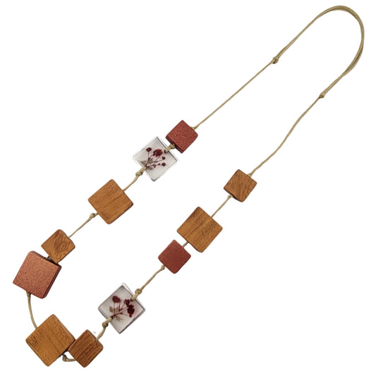 Flowers in Square Necklace