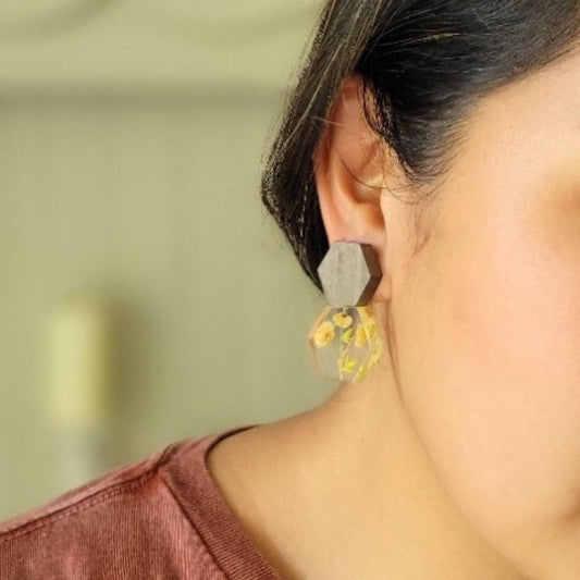 Hexagon Flowers Earrings