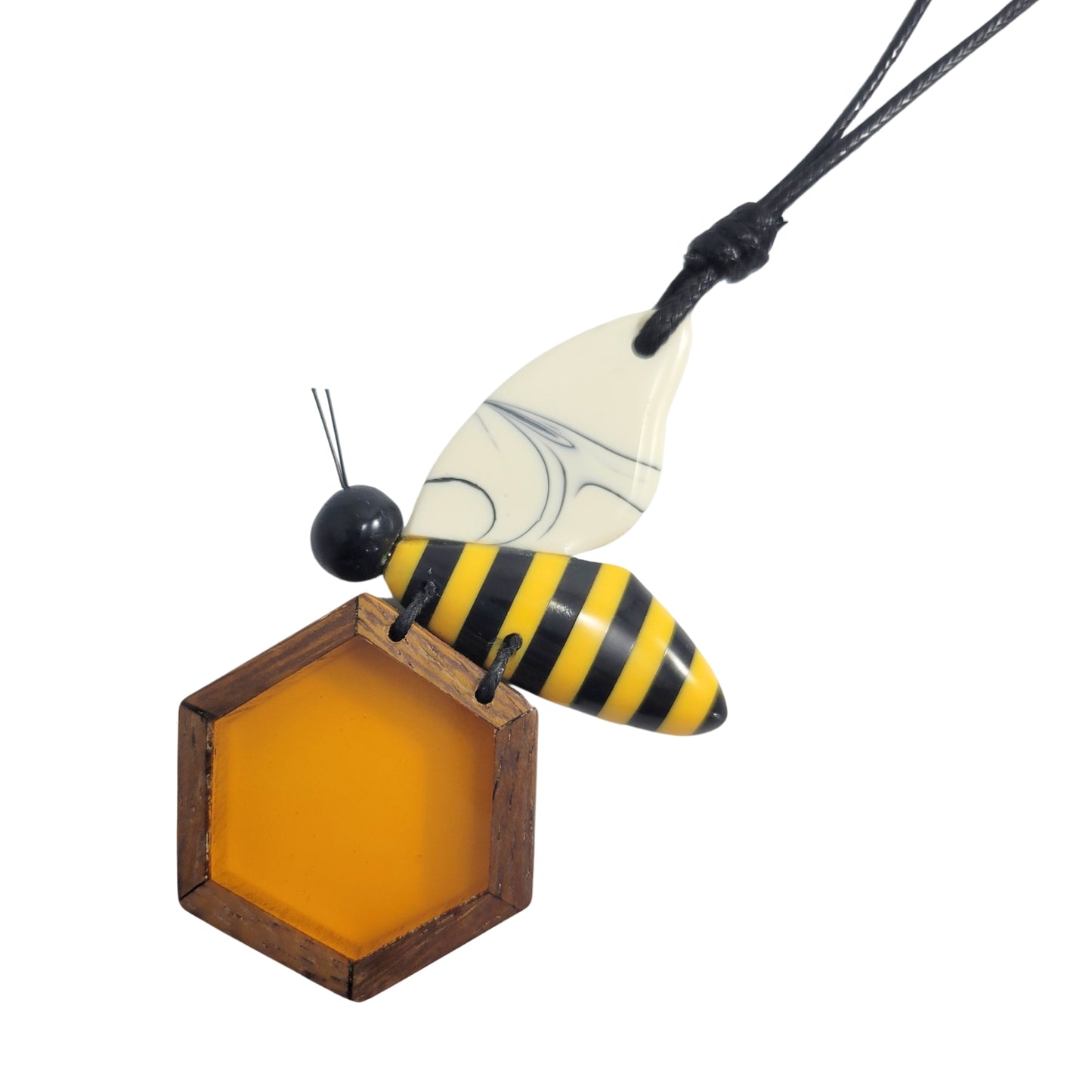 Flying Bee with Little Honeycomb Pendant