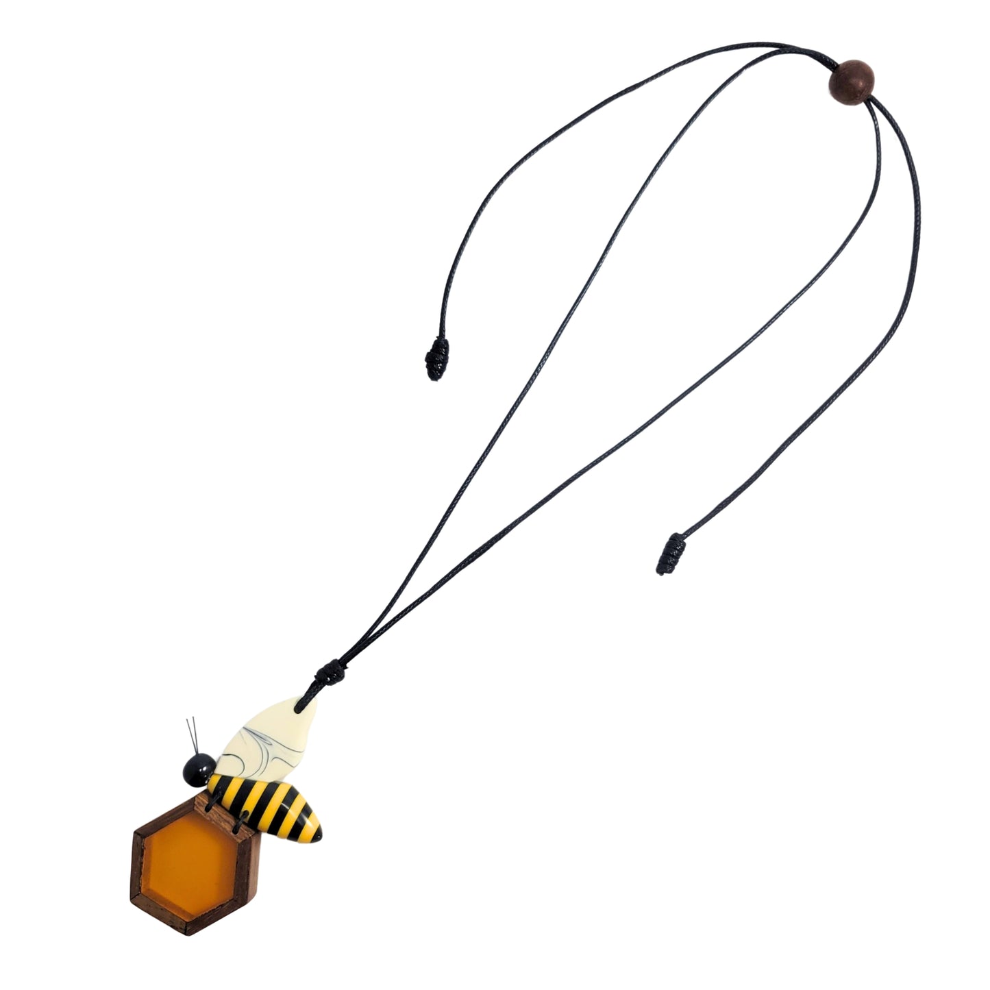 Flying Bee with Little Honeycomb Pendant