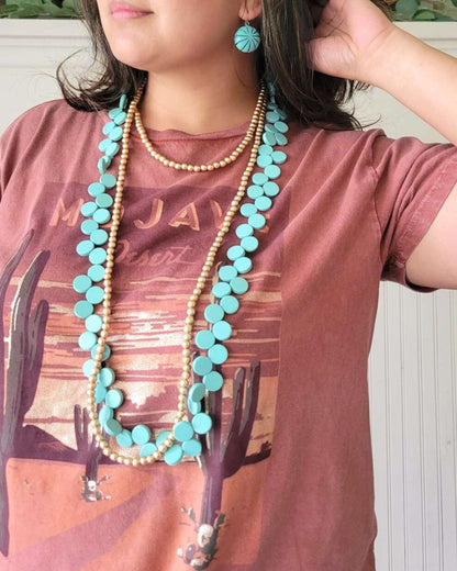 Long Essentials- Metallic Round Beaded Necklace