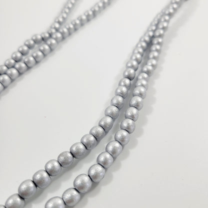 Long Essentials- Metallic Round Beaded Necklace
