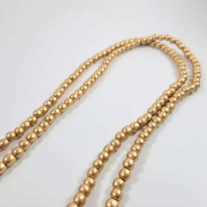 Long Essentials- Metallic Round Beaded Necklace