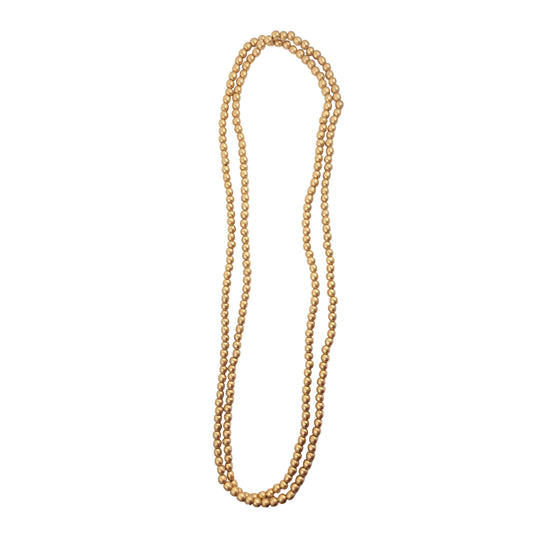 Long Essentials- Metallic Round Beaded Necklace