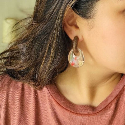 Mini Flowers Oval Drop Earrings