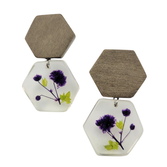 Hexagon Flowers Earrings